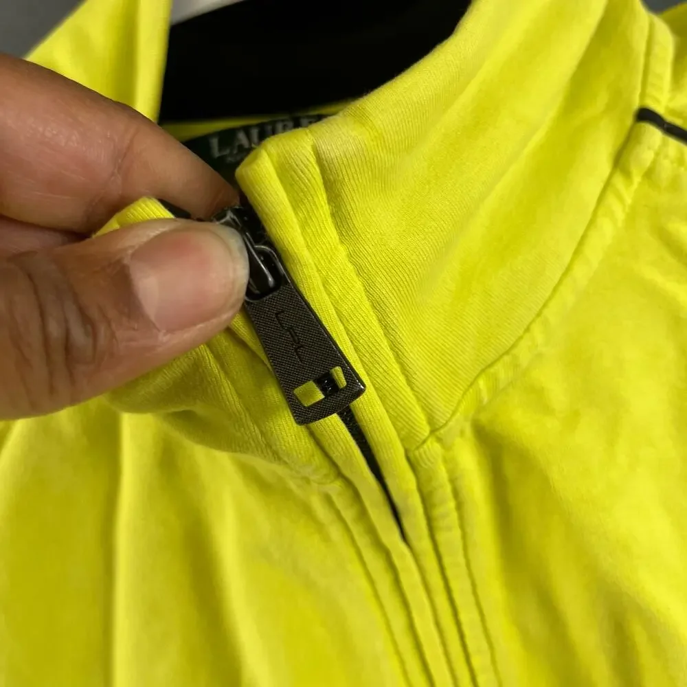 Lauren Ralph Lauren Women Medium Fitted Jacket Performance Zip Up Vintage Yellow